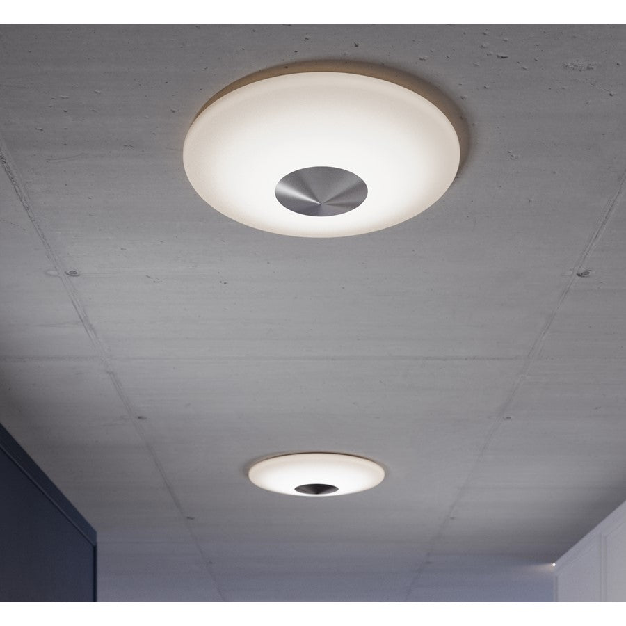 AFX Lighting Alpine 1 Light 17" Flush Mount, Satin Nickel/White