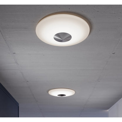 AFX Lighting Alpine 1 Light 17" Flush Mount, Satin Nickel/White