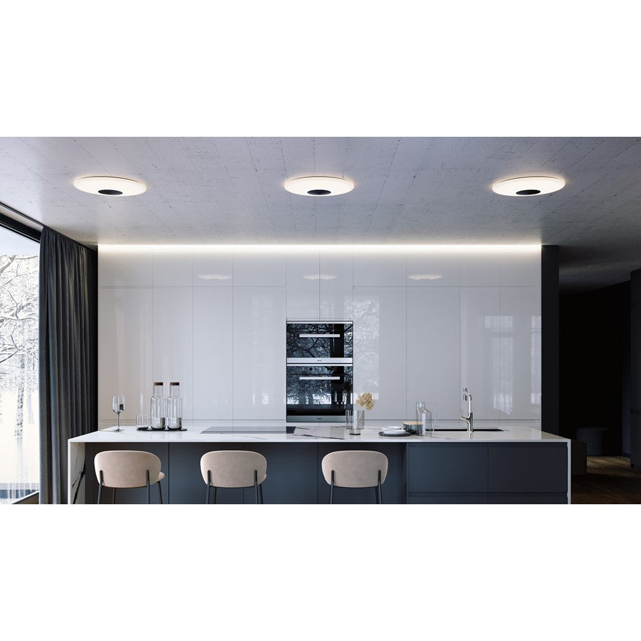 AFX Lighting Alpine 1 Light 21" Flush Mount, Black/White