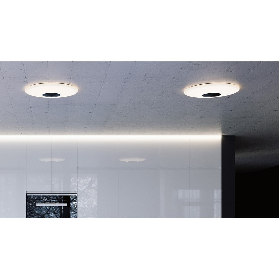 AFX Lighting Alpine 1 Light 21" Flush Mount, Black/White