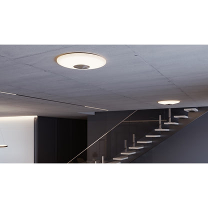 AFX Lighting Alpine 1 Light 21" Flush Mount, Satin Nickel/White
