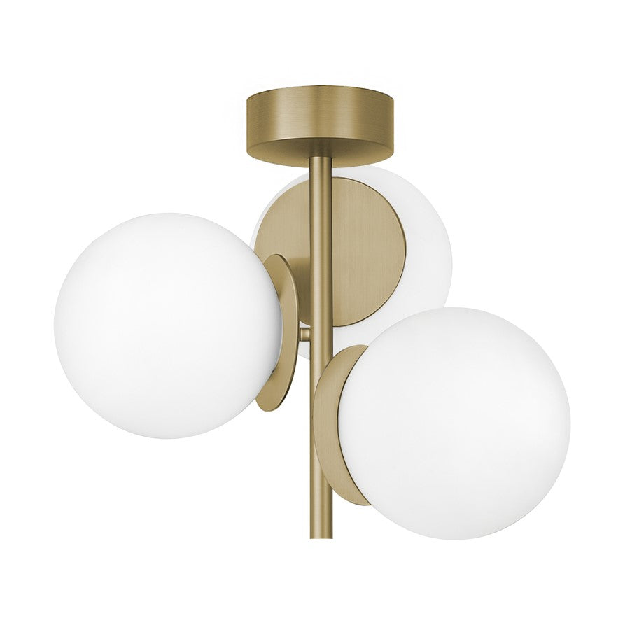 AFX Lighting Arren 3Lt Semi-Flush Mount, Antique Brass/White - ARNC17LAJD4LB