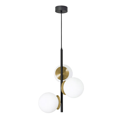 AFX Lighting Arren 3 Light Pendant, Black/Antique Brass/White - ARNP17LAJD4BKLB