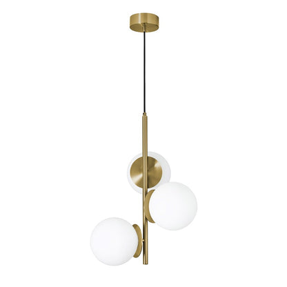 AFX Lighting Arren 3 Light Pendant, Light Antique Brass/White - ARNP17LAJD4LB