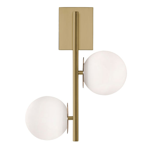 AFX Lighting Arren 2 Light Sconce, Light Antique Brass/White - ARNS1318LAJD4LB