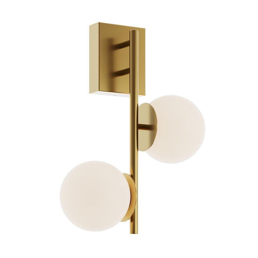 AFX Lighting Arren 2 Light Sconce, Light Antique Brass/White
