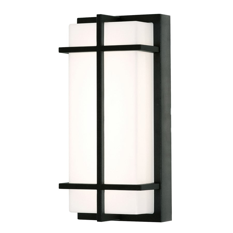 AFX Lighting August 1LT 12" LED Outdoor Sconce, Black/White - AUGW0612LAJMVBK