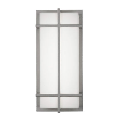 AFX Lighting August 1LT 12'' LED Outdoor Sconce, Nickel/White