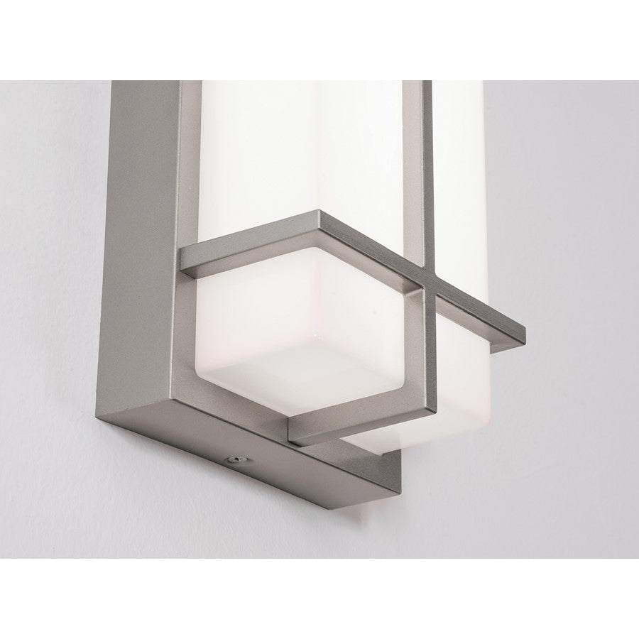 AFX Lighting August 1LT 12'' LED Outdoor Sconce, Nickel/White