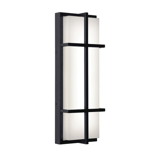 AFX Lighting August 1LT 20'' LED Outdoor Sconce, Black/White - AUGW0720LAJMVBK