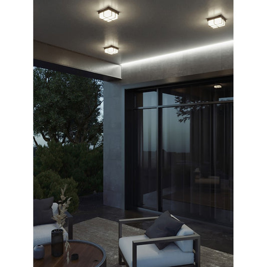 AFX Lighting August 1LT 8" LED Outdoor Flush, Black/White