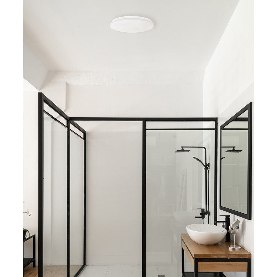 AFX Lighting Aurora 1 Light 13" Flush Mount, White/White