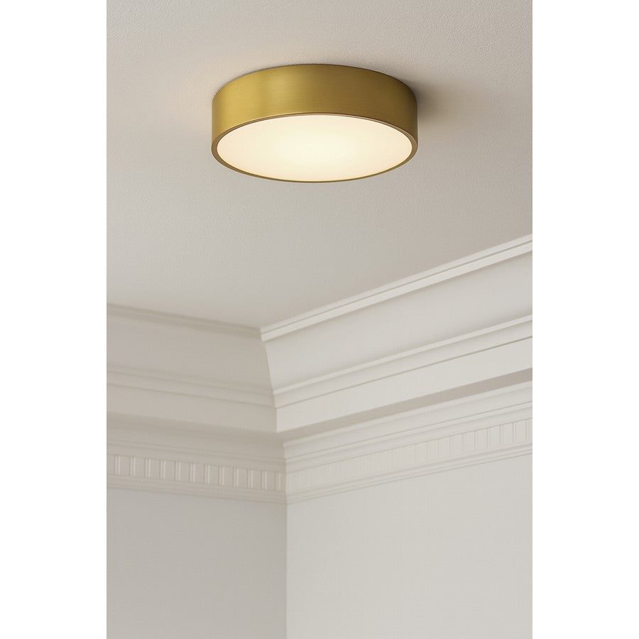 AFX Lighting Bailey 1Lt 12" Flush Mount, Antique Brass/Frosted