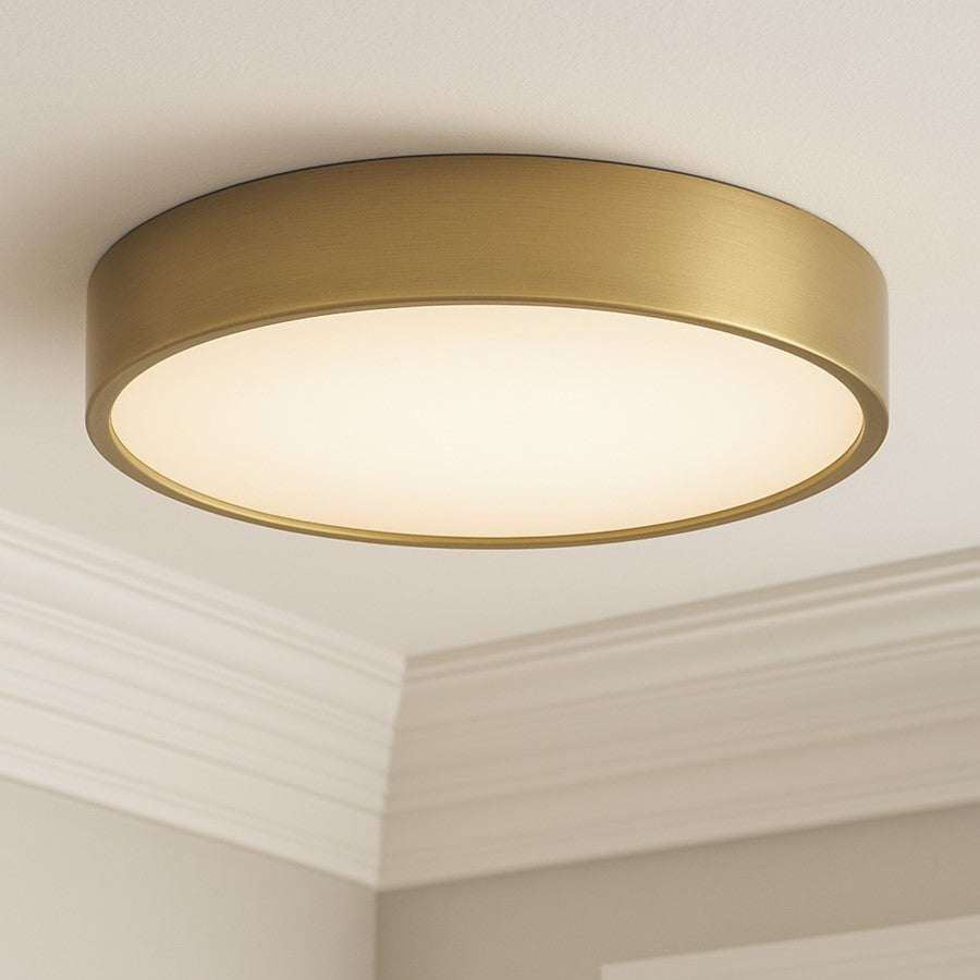 AFX Lighting Bailey 1Lt 14" Flush Mount, Antique Brass/Frosted