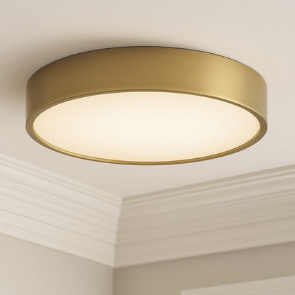 AFX Lighting Bailey 1Lt 14" Flush Mount, Antique Brass/Frosted