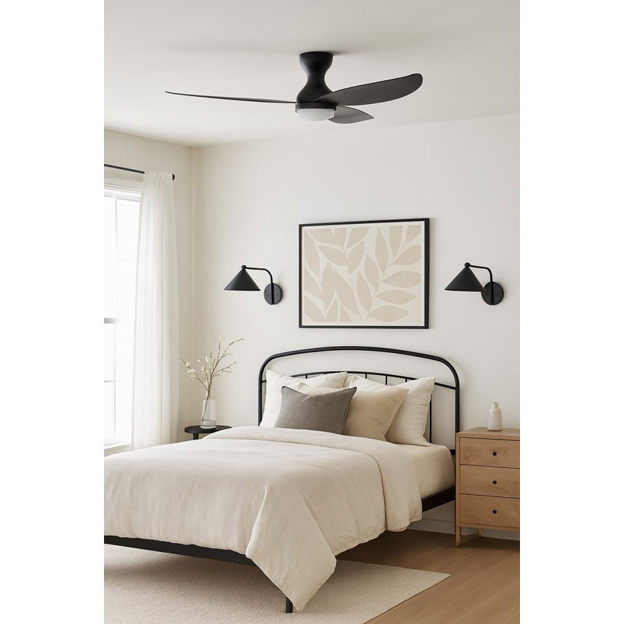 AFX Lighting Banks 1Lt 52" 3 Blade LED Ceiling Fan, BK/FR