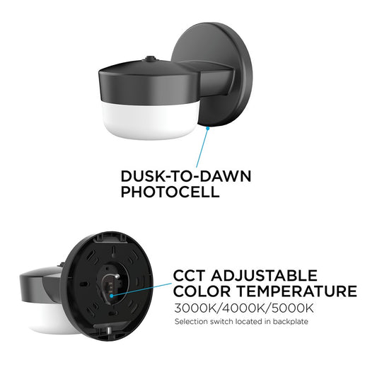 AFX Lighting Benton 1LT 5'' LED Outdoor Sconce, Black/White