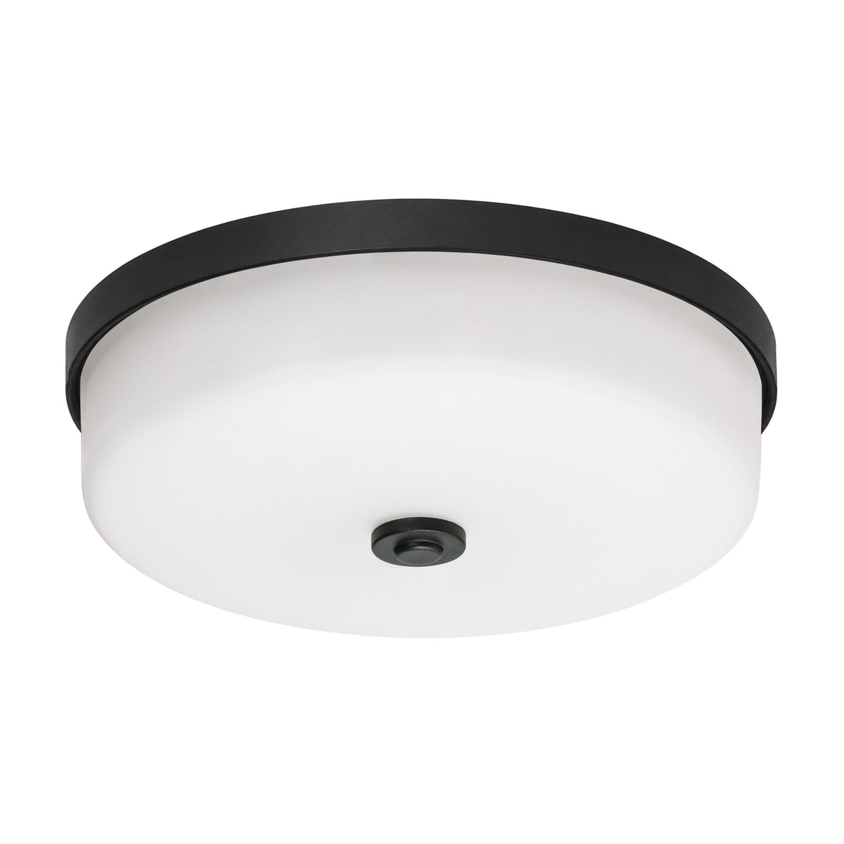 AFX Boswell 10in LED Flush Mount | Modern Black and White Glass | Bedroom & Hallway | 10.25 x 10.25 x 3.25 in | Model BOSF11LAJD1BK