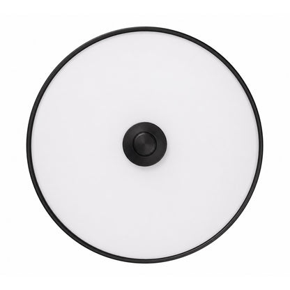 AFX Boswell 10in LED Flush Mount | Modern Black and White Glass | Bedroom & Hallway | 10.25 x 10.25 x 3.25 in | Model BOSF11LAJD1BK