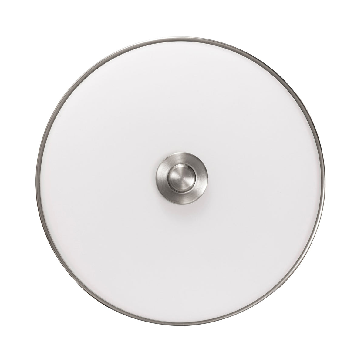 AFX Boswell 10in LED Flush Mount | Modern Satin Nickel and White Glass | Bedroom & Hallway | 10.25 x 10.25 x 3.25 in | Model BOSF11LAJD1SN