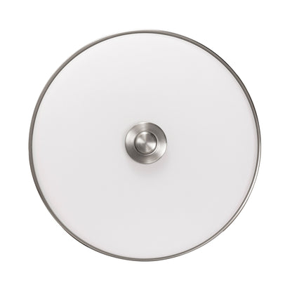 AFX Boswell 10in LED Flush Mount | Modern Satin Nickel and White Glass | Bedroom & Hallway | 10.25 x 10.25 x 3.25 in | Model BOSF11LAJD1SN