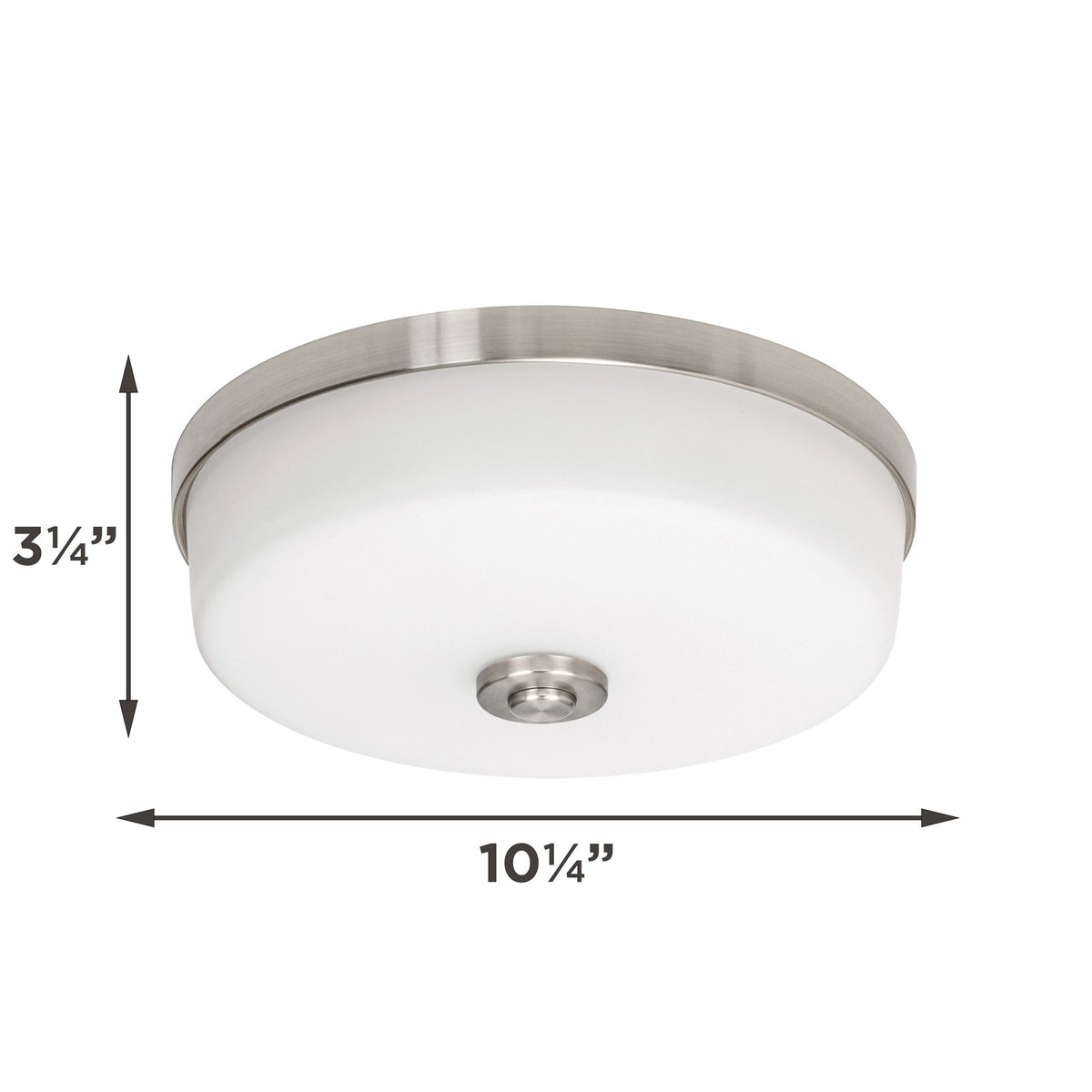 AFX Boswell 10in LED Flush Mount | Modern Satin Nickel and White Glass | Bedroom & Hallway | 10.25 x 10.25 x 3.25 in | Model BOSF11LAJD1SN