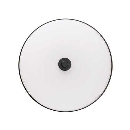 AFX Boswell 13in LED Flush Mount | Transitional Black and White Glass | Bedroom & Hallway Ceiling Light | 1700 Lumens, 5-CCT | Model BOSF14LAJD1BK