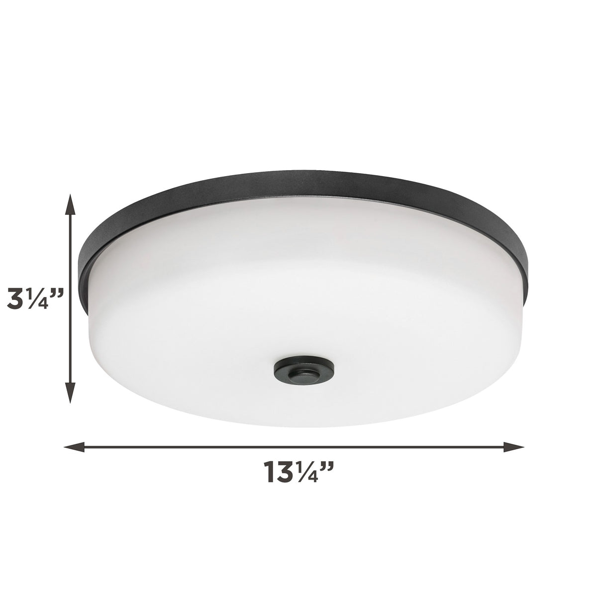 AFX Boswell 13in LED Flush Mount | Transitional Black and White Glass | Bedroom & Hallway Ceiling Light | 1700 Lumens, 5-CCT | Model BOSF14LAJD1BK