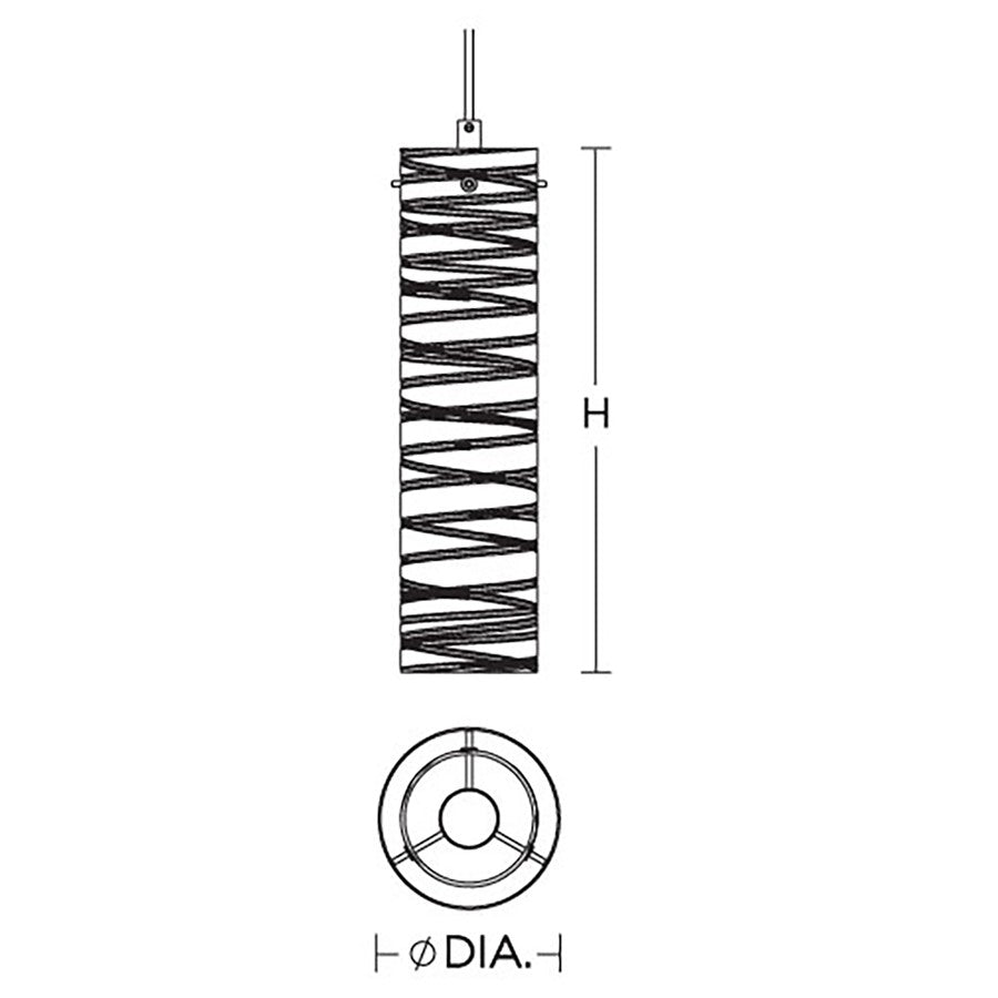 AFX Lighting Bari 1Lt 4" LED Pendant, Black/Clear