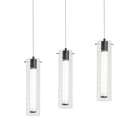 AFX Lighting Bari 3 Light 36" Linear Pendant, Black/Clear