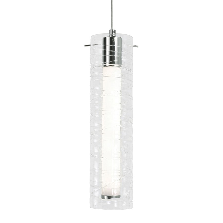 AFX Lighting Bari 1Lt 4" LED Pendant, Chrome/Clear - BRIP04LAJUDPC