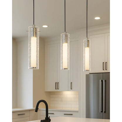 AFX Lighting Bari 1Lt 4" LED Pendant, Chrome/Clear