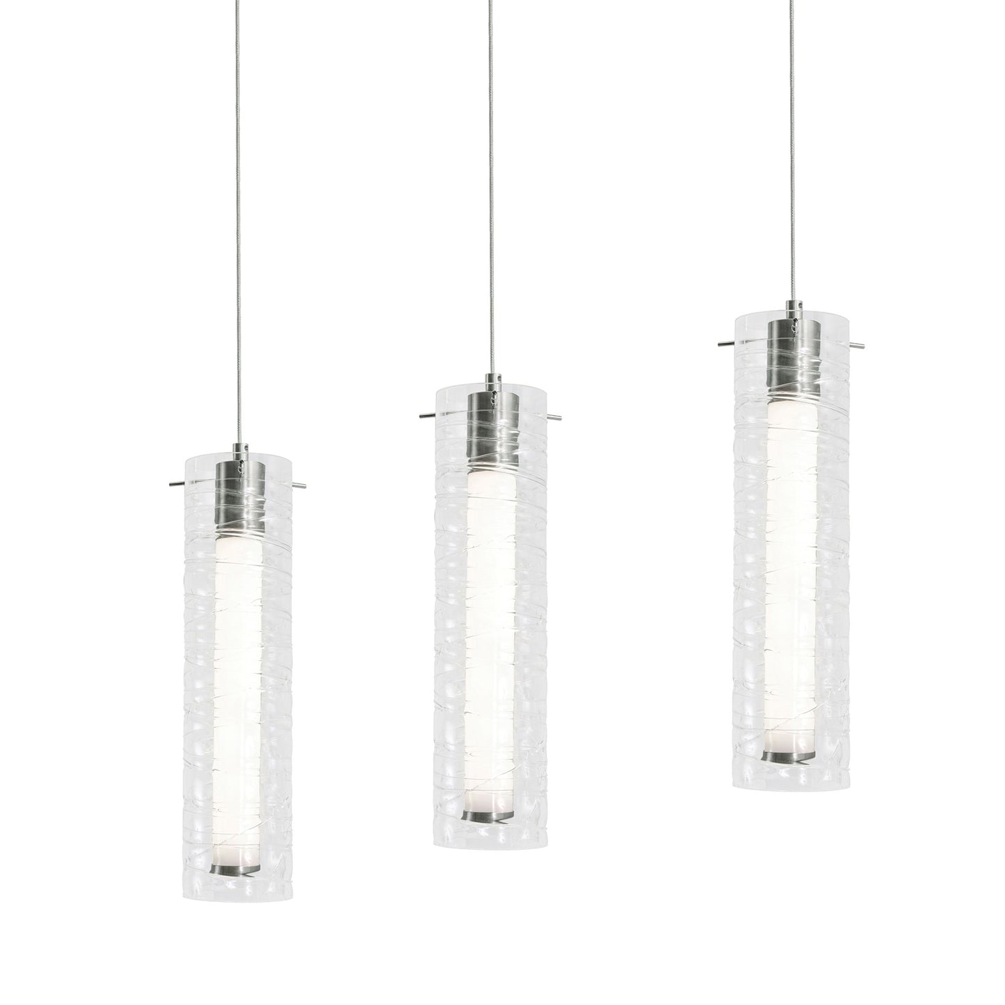 AFX Lighting Bari 3Lt 36" Linear Pendant, Satin Nickel/Clear
