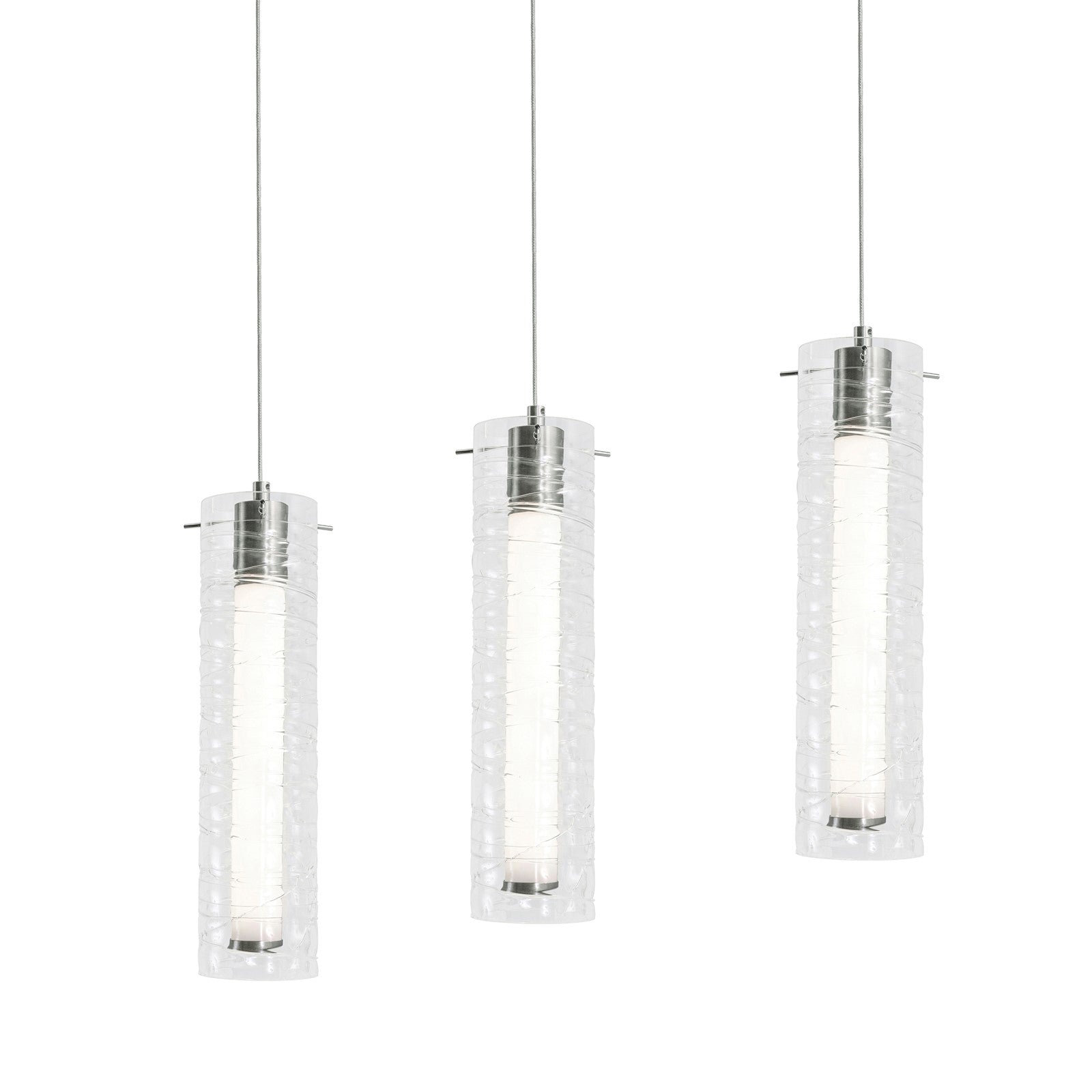 AFX Lighting Bari 3Lt 36" Linear Pendant, Satin Nickel/Clear