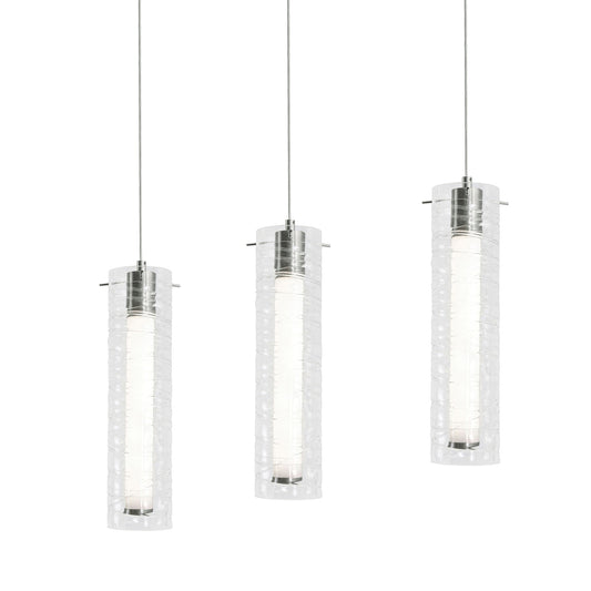AFX Lighting Bari 3Lt 36" Linear Pendant, Satin Nickel/Clear