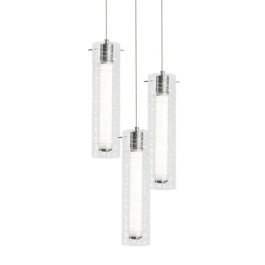 AFX Lighting Bari 3Lt 18" Multi Pendant, Satin Nickel/Clear