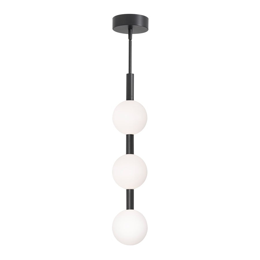 AFX Lighting Baroque 3 Light Pendant, Black/White - BRQP32LAJUDBK