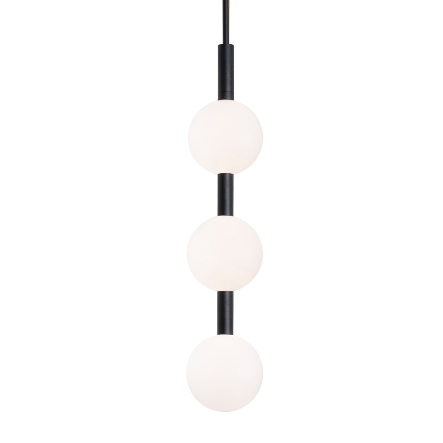 AFX Lighting Baroque 3 Light Pendant, Black/White