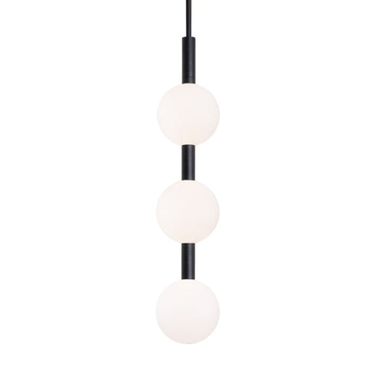 AFX Lighting Baroque 3 Light Pendant, Black/White