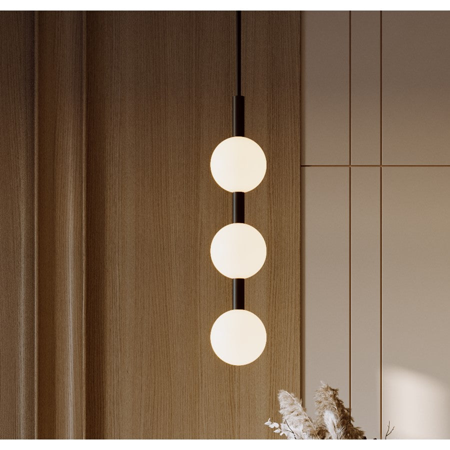 AFX Lighting Baroque 3 Light Pendant, Black/White