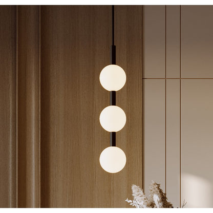 AFX Lighting Baroque 3 Light Pendant, Black/White
