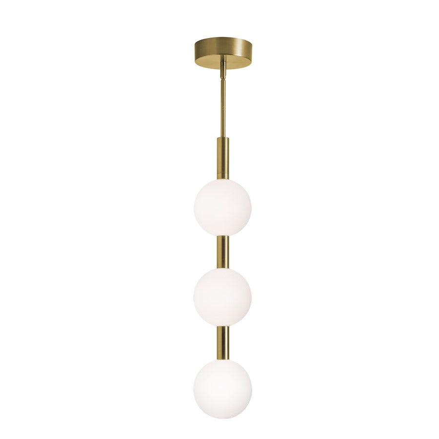 AFX Lighting Baroque 3 Light Pendant, Light Antique Brass/White - BRQP32LAJUDLB