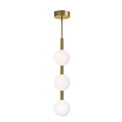 AFX Lighting Baroque 3 Light Pendant, Light Antique Brass/White - BRQP32LAJUDLB