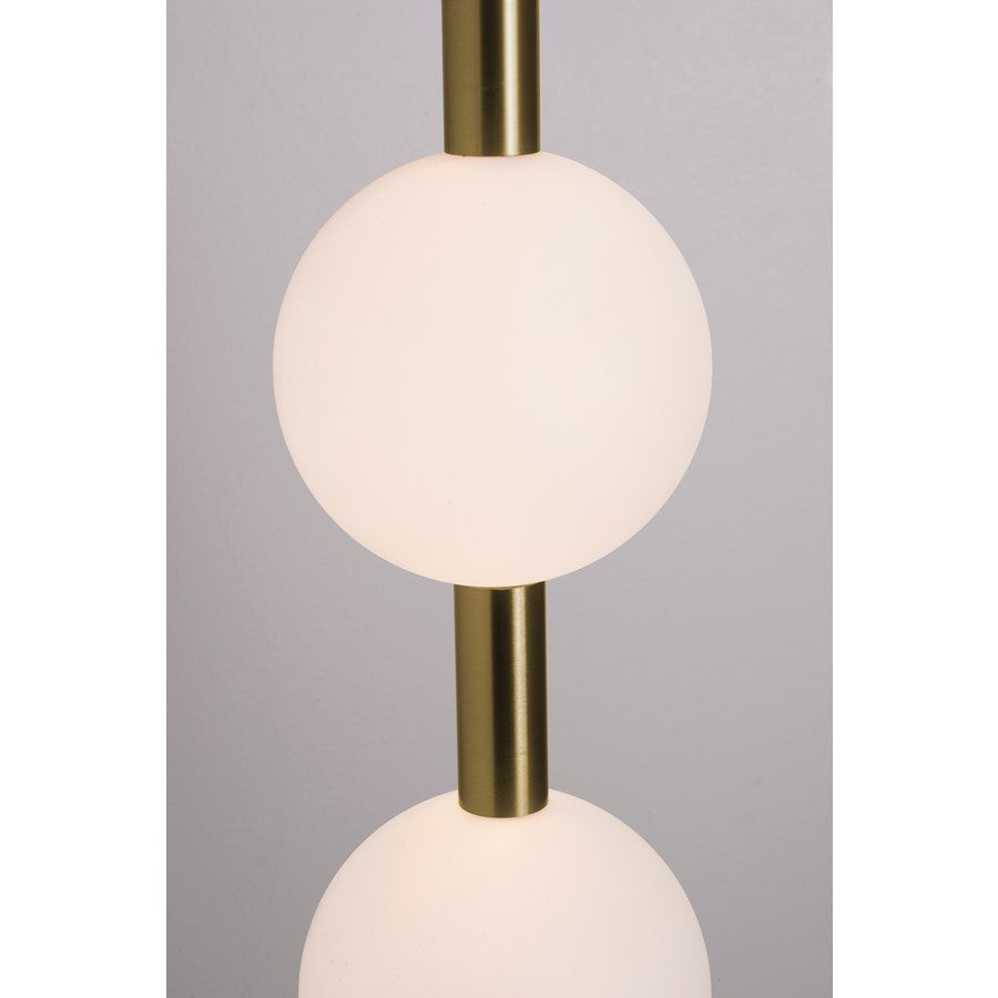 AFX Lighting Baroque 3 Light Pendant, Light Antique Brass/White