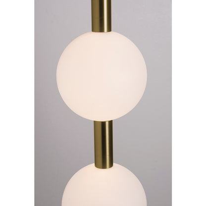 AFX Lighting Baroque 3 Light Pendant, Light Antique Brass/White