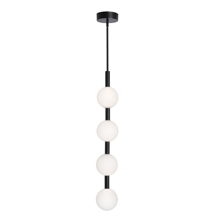 AFX Lighting Baroque 4 Light Pendant, Black/White - BRQP42LAJUDBK