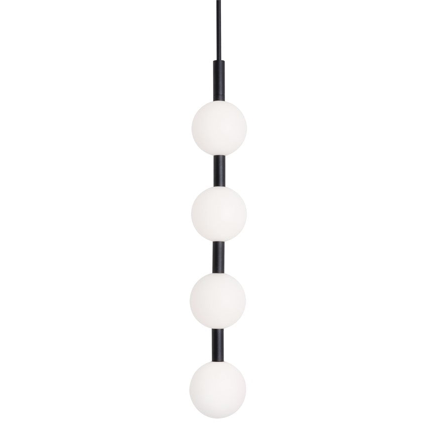 AFX Lighting Baroque 4 Light Pendant, Black/White