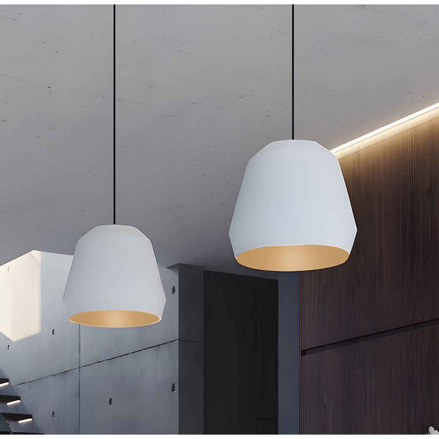 AFX Lighting Bronx Lt 10" Medium Pendant, Gold/White