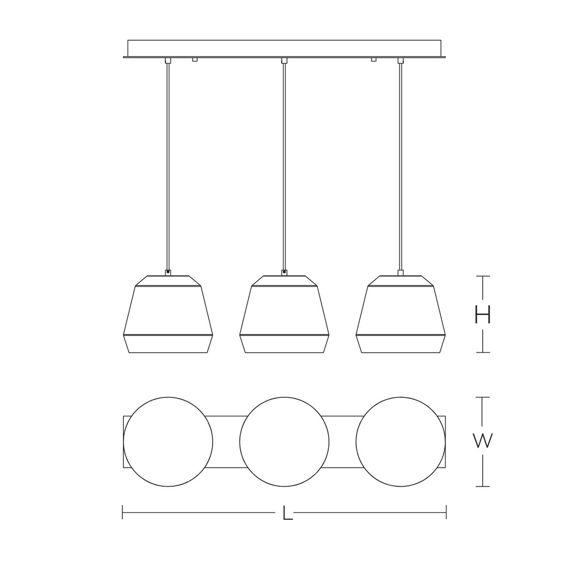 AFX Bronx 36in 3-Light Linear Multi Pendant | Modern White and Gold Steel | Kitchen Island & Dining Room | 36 x 10 x 8.63 in | Model BRXP10MBWHGDLNR3