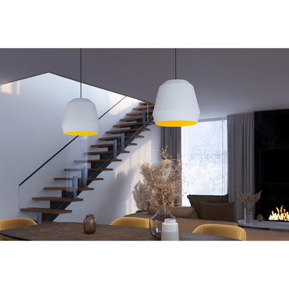AFX Lighting Bronx Lt 14" Medium Pendant, Gold/White